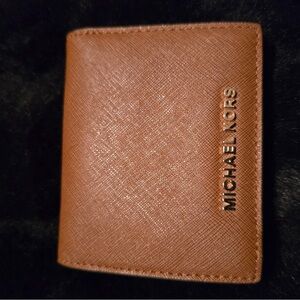 Michael Kors Men's Tan Textured Leather Card & Key Holder